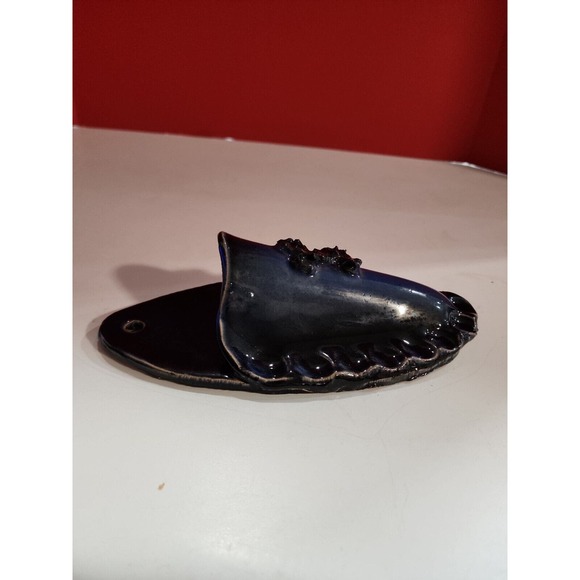 Vtg Blue Ceramic Handmade Icelandic Lava wall hanging - Picture 7 of 12